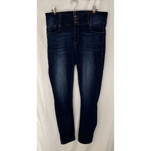 Enjean Denim Co. Jeans Women's Size 15 Dark Blue, Straight leg, 3 Button